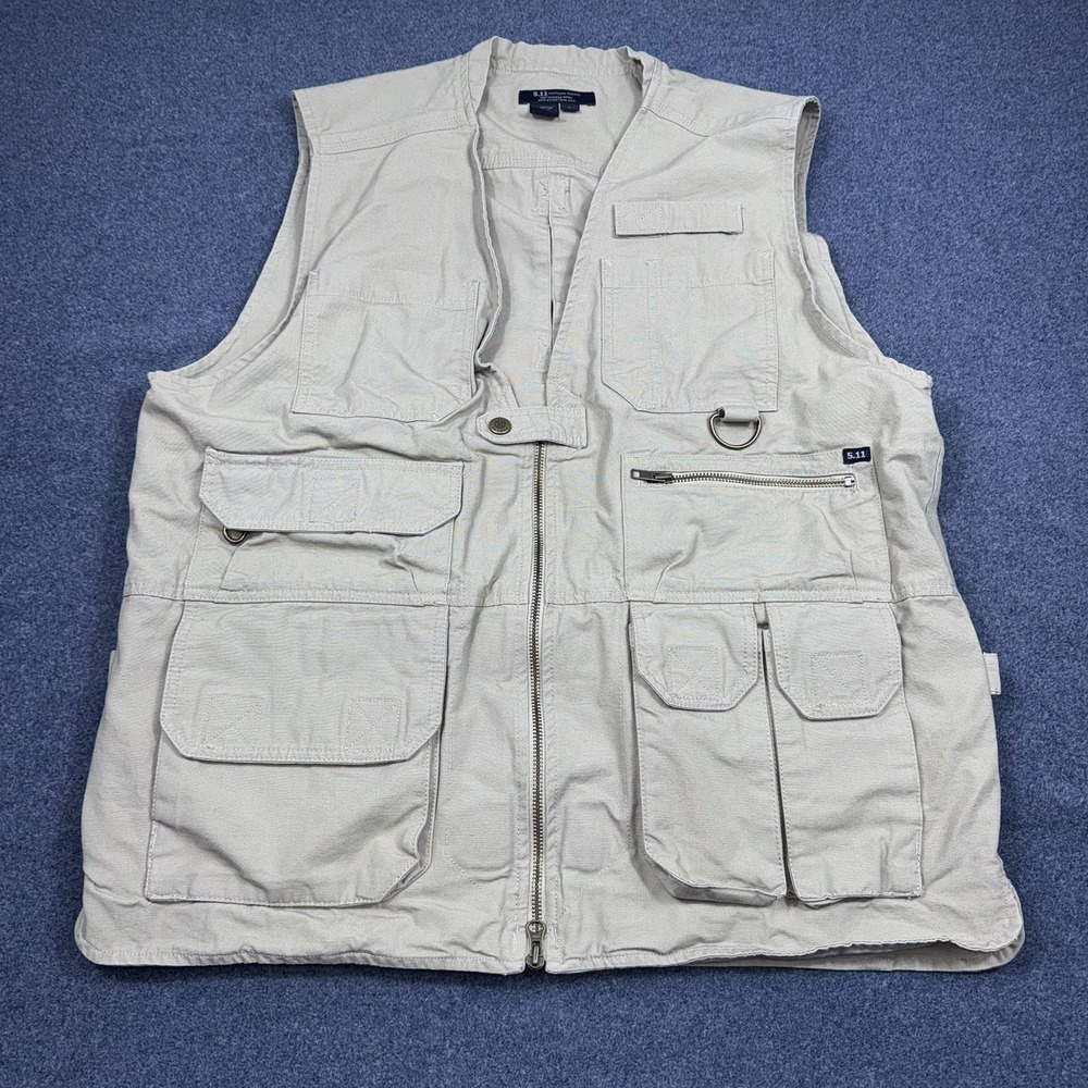 511 Tactical Vest Mens Large Zip Work Wear Canvas Heavy Utility Hunting 80001